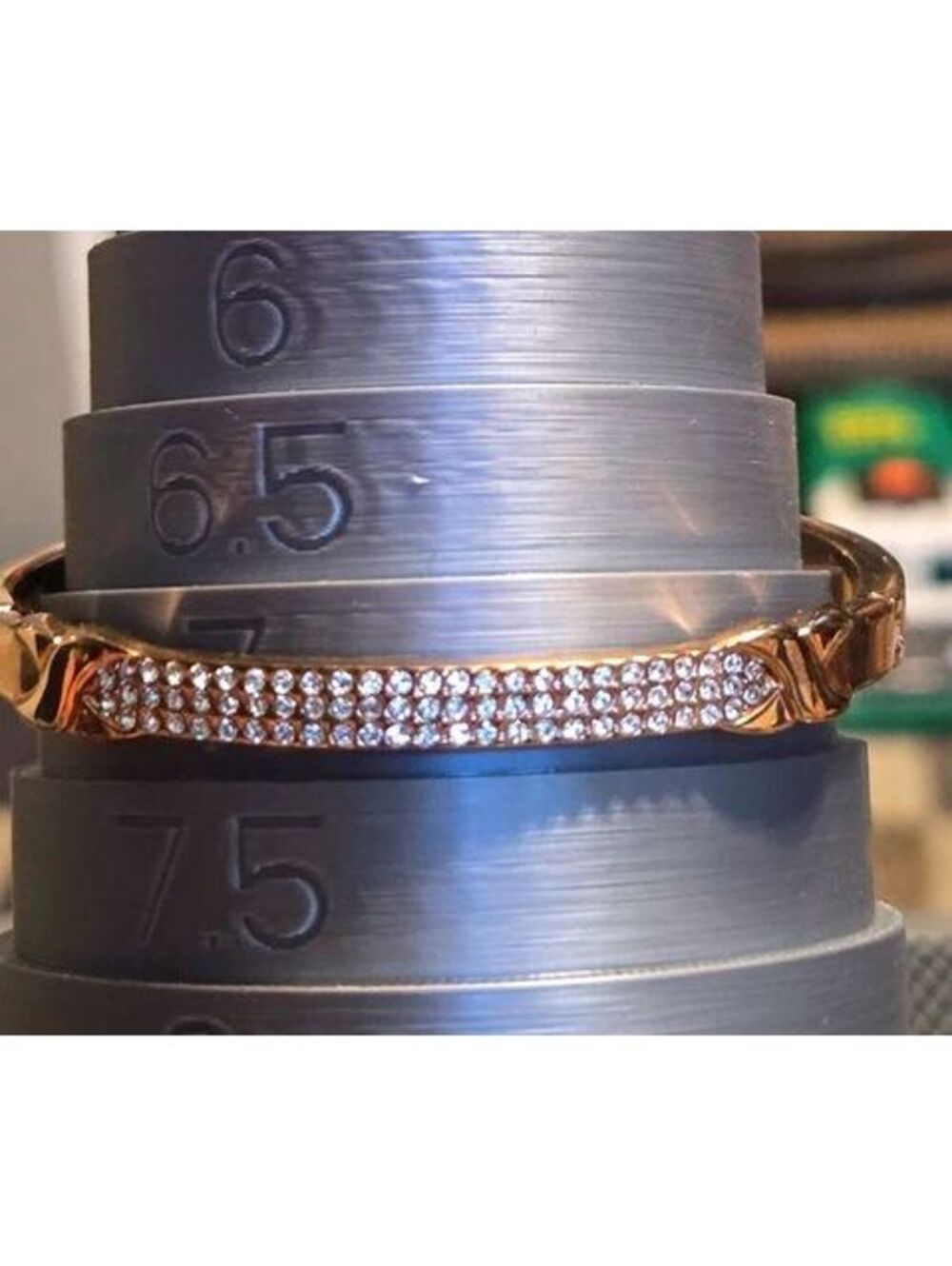 Anne Klein New York Rose Gold to Copper-Tone Crystal Accented Bangle Bracelet